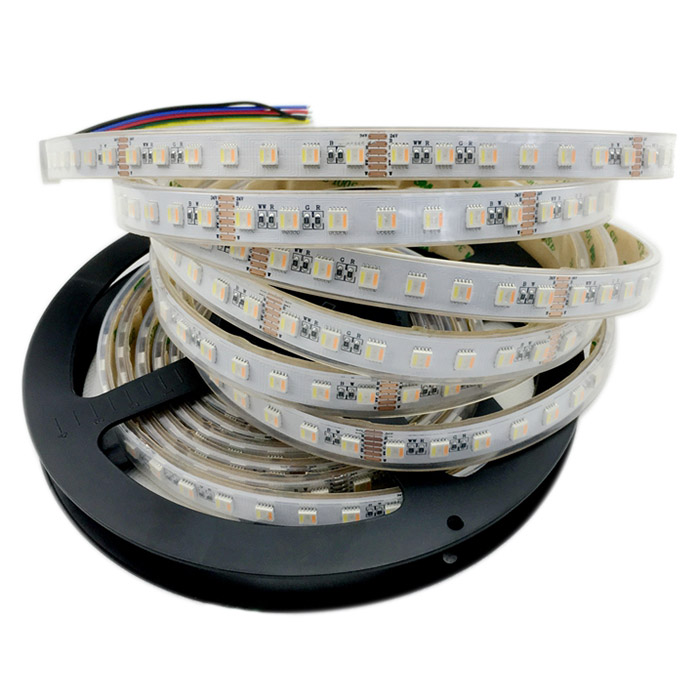 DC12/24V RGB+CCT 5in1 420LEDs Ultra-dense Series 5050SMD RGBWW Flexible LED Tape Lights - 16.4ft Per Reel